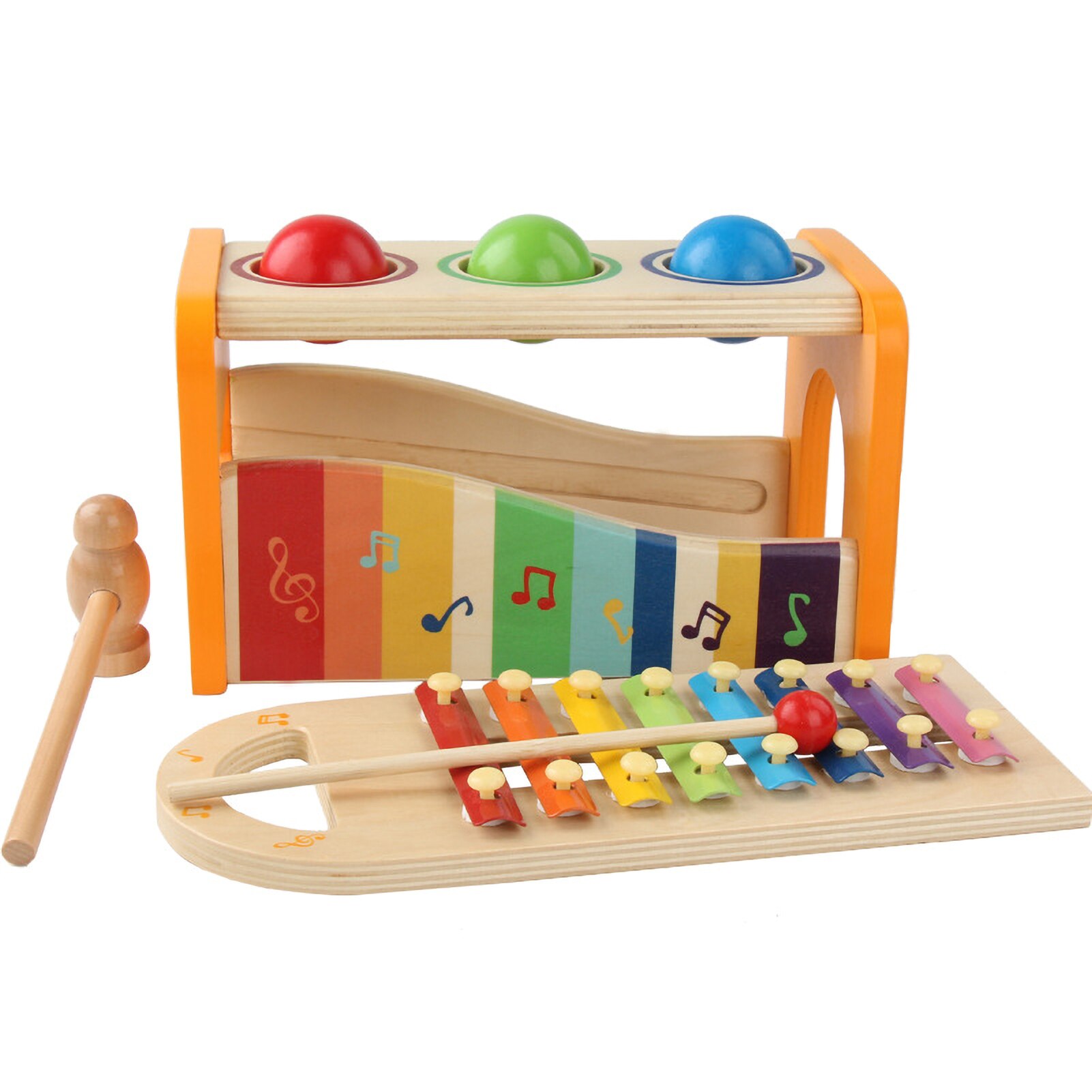 Bambini in legno bambini 8 note xilofono musicale strumento per pianoforte giocattoli educativi genitore-figlio Mini giochi interattivi per pianoforte a pollice