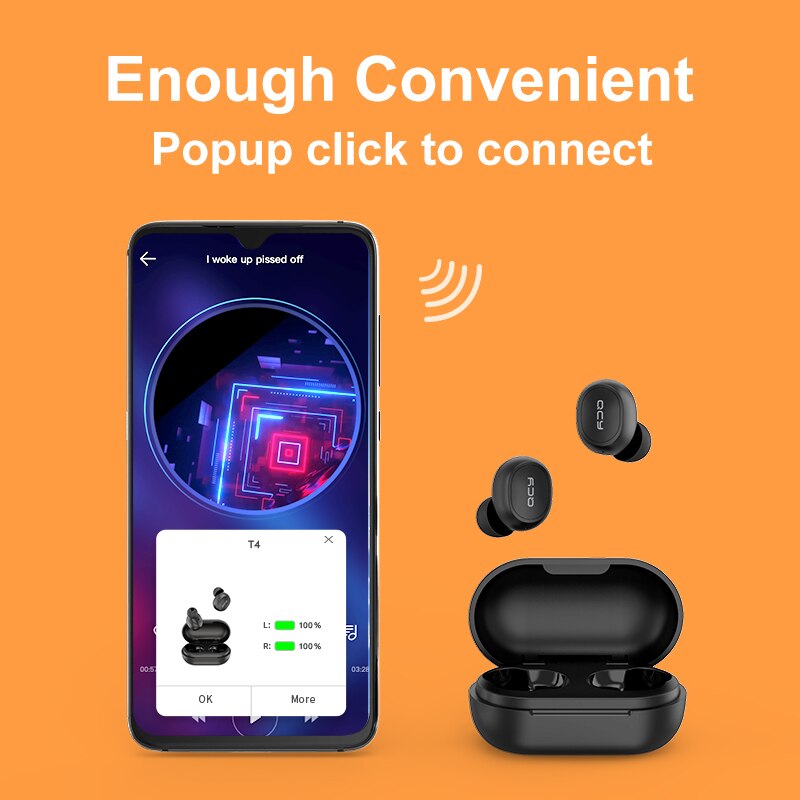 QCY T4 bluetooth wirless auriculares Bluetooth 5,0 auriculares inalámbricos