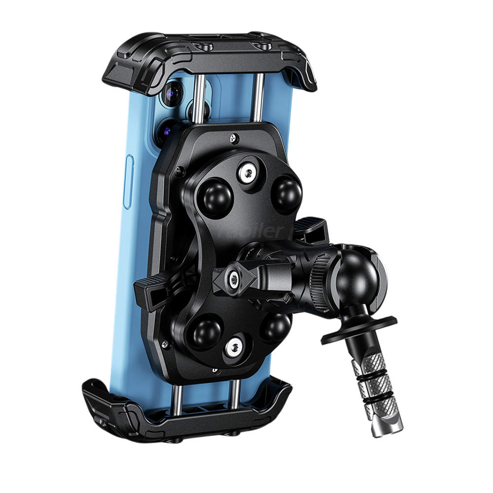 Motorcycle Phone Mount Holder Vibration Dampener Secure Lock Bike Handlebar Phone Mount for 16/15/ 14/13 Pro Max 5.4-7.2" Phones: Sky Blue