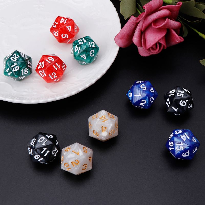 10pcs/set 20 Sided Dice D20 Polyhedral Dices For RPG Poly Desktop Table Games U2JB