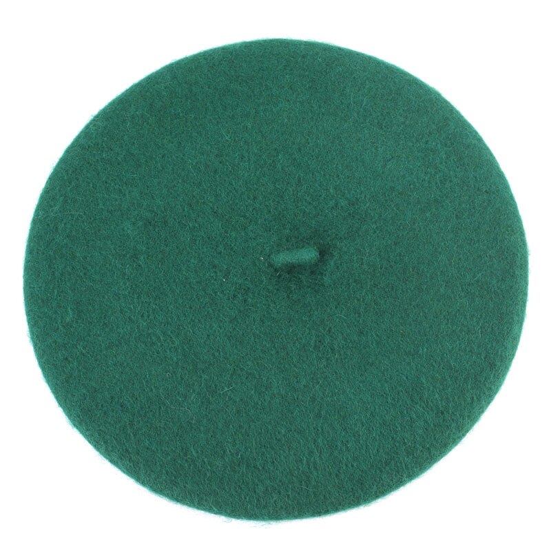 Baskerhatt för dam basker i solid varm ull för kvinnor godisfärg kashmir enfärgad fransk konstnär baskerhattar för flickor  gs102d: Grön