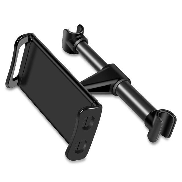 Un asiento de coche trasero almohada apoyo titular del teléfono del coche de montaje 360 ajustable para panel plano móvil soporte para iphone Samsung ipad honor: Black