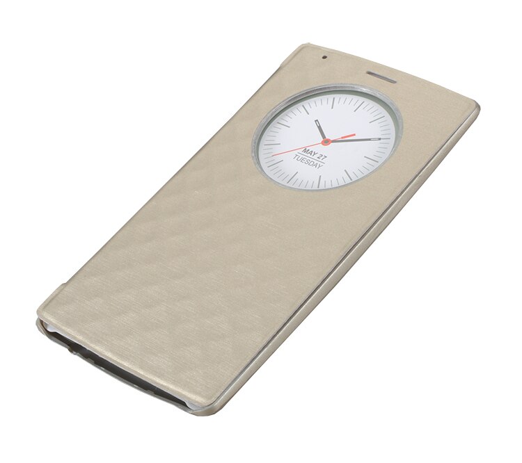 Para LG G4 Quick Smart Circle Case Luxury oficial Flip cubierta trasera de cuero con carga inalámbrica NFC & Qi: Dorado