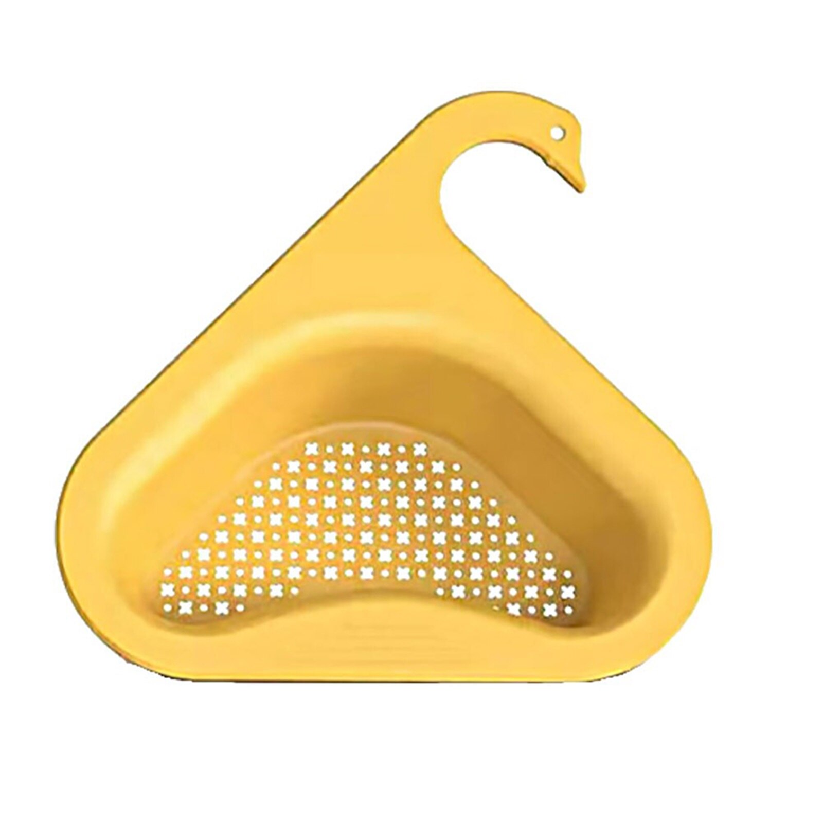 Swan Shape Sink Basket Corner Kitchen Sink Strainer Basket Kitchen Sink Strainer Multipurpose Water Storage Tank Drain Rack: YELLOW