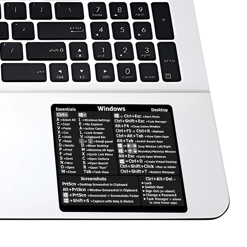 1pc naklejki ze skrótami klawiaturowymi do systemu word, excel, mac os, naklejka ochronna na laptopa z grafiką i literami