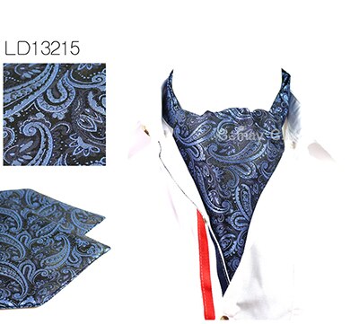 Män vintage prickigt bröllop formell kravat ascot scrunch själv brittisk stil gentleman siden hals slips lyx: Ld13215