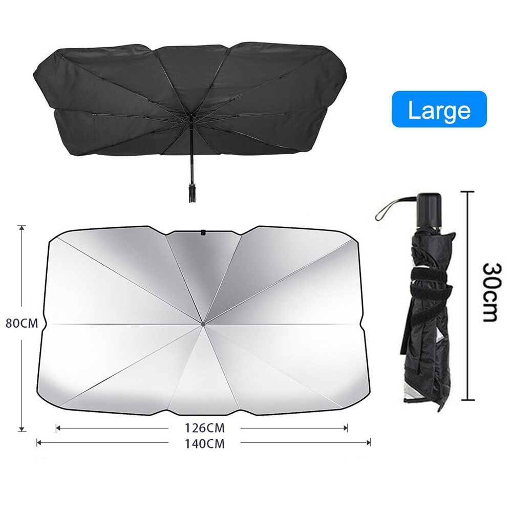 Parasol intérieur de voiture, couverture de pare-brise de voiture, Protection UV, pare-soleil, fenêtre avant, Protection intérieure, parapluie pliant: large