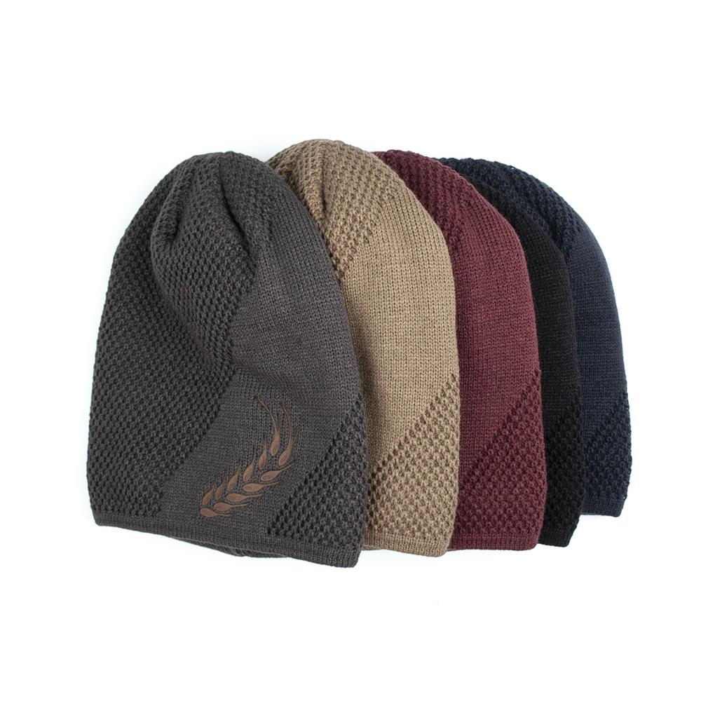 Gorros de invierno para hombre, gorro de punto con bordado abrigado, gorro de esquí, sombrero para el frío