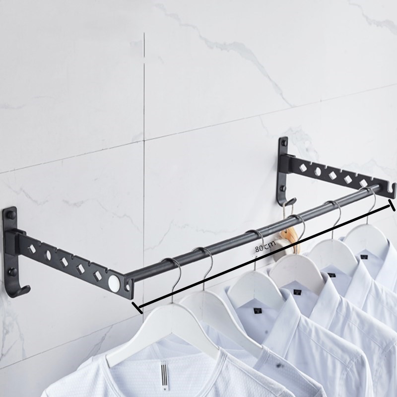 Bathroom Folding Home Laundry Adjustable Drying Rack Retractable Balcony Tool Punch Free Multifunction Clothes Hanger Indoor: A-1 80CM