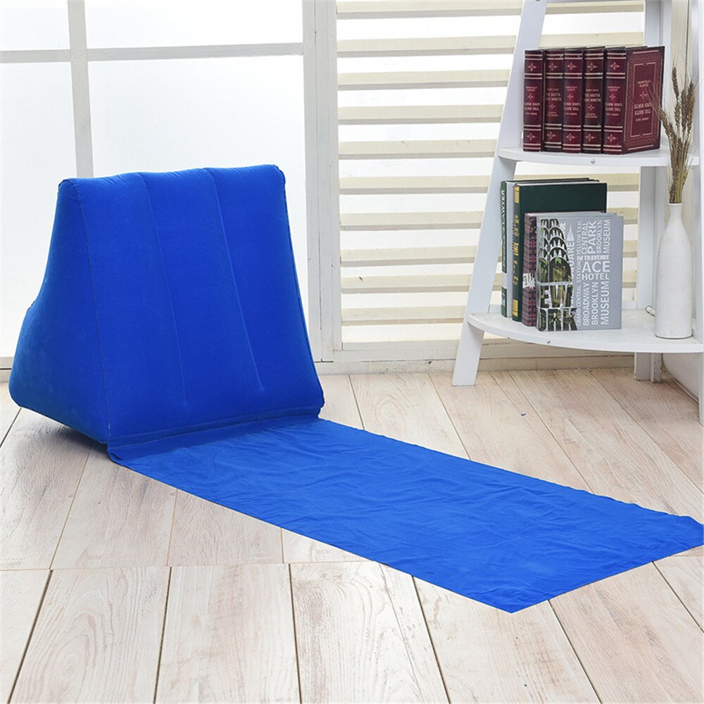 Pvc Massaal Driehoek Kussen Outdoor Strand Opblaasbaar Kussen Reizen Opblaasbaar Kussen Festival Camping Leisure Lounger: blue