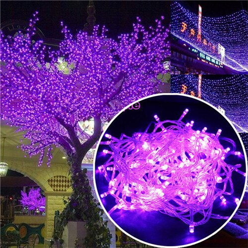 LED Lichterketten Beleuchtung 10 Mt 100 LEDs AC110V/220 V EU Weihnachten Hochzeit Weihnachtsschmuck Licht Gebühr Girlande Lampen: Violett / 10M 100LED uns 110V