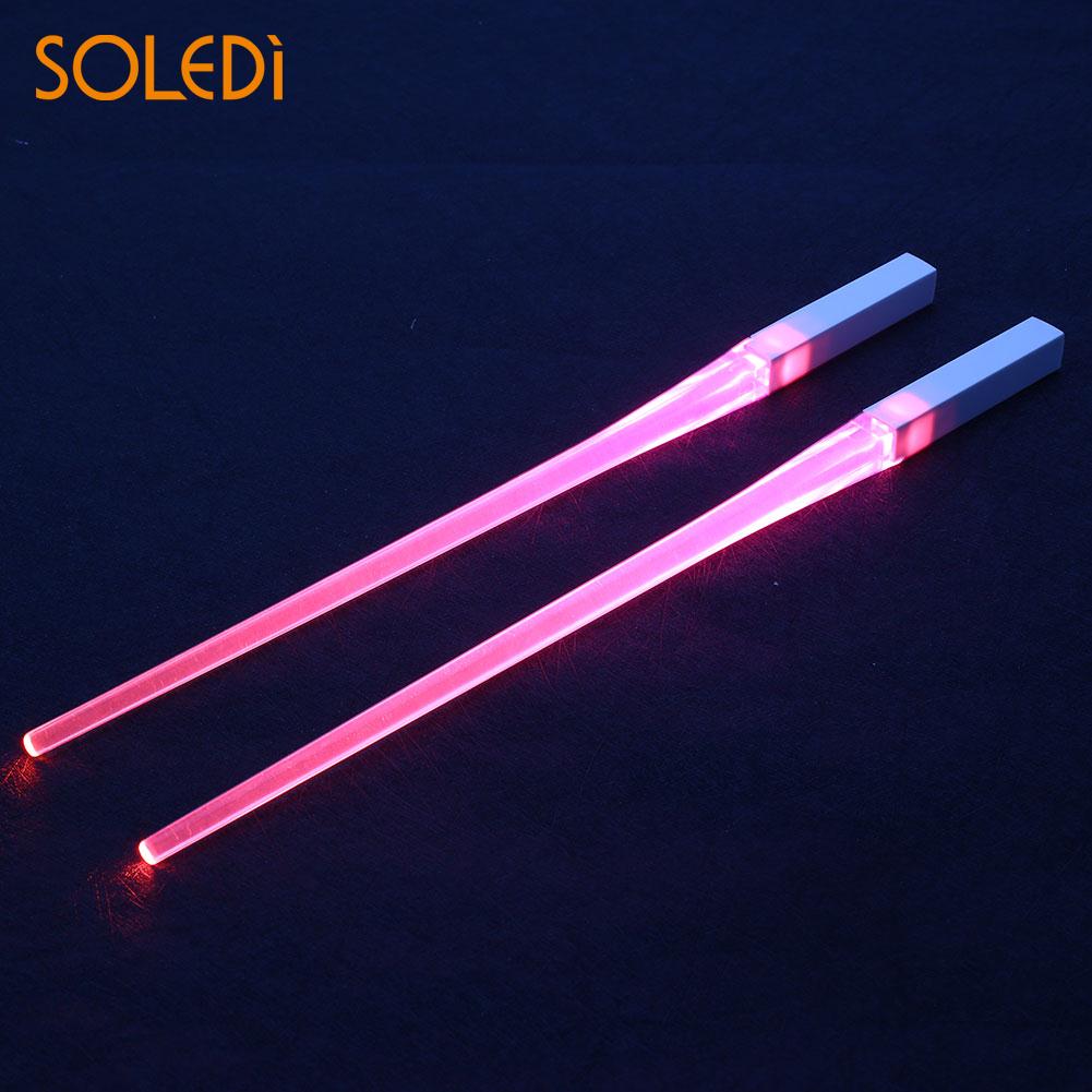 Palillos luminosos de 8 colores, Accesorios luminosos para cocina, hogar, decoración de comedor, , ABS, luz LED, 2 uds.