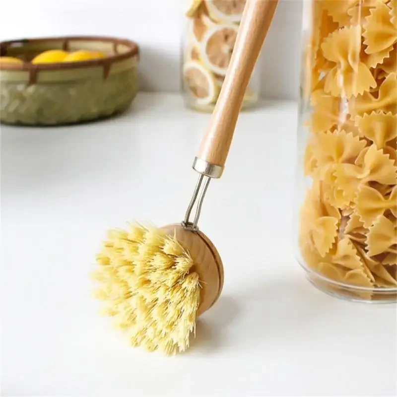 Brosse à vaisselle en bois de hêtre, manche long, outil de cuisine, ménage, livres menage nettoyage brosse vaisselle brosse de nettoyage pinceau patisserie brosse vaisselle cuisine eponge poignée brosse vaisselle bois
