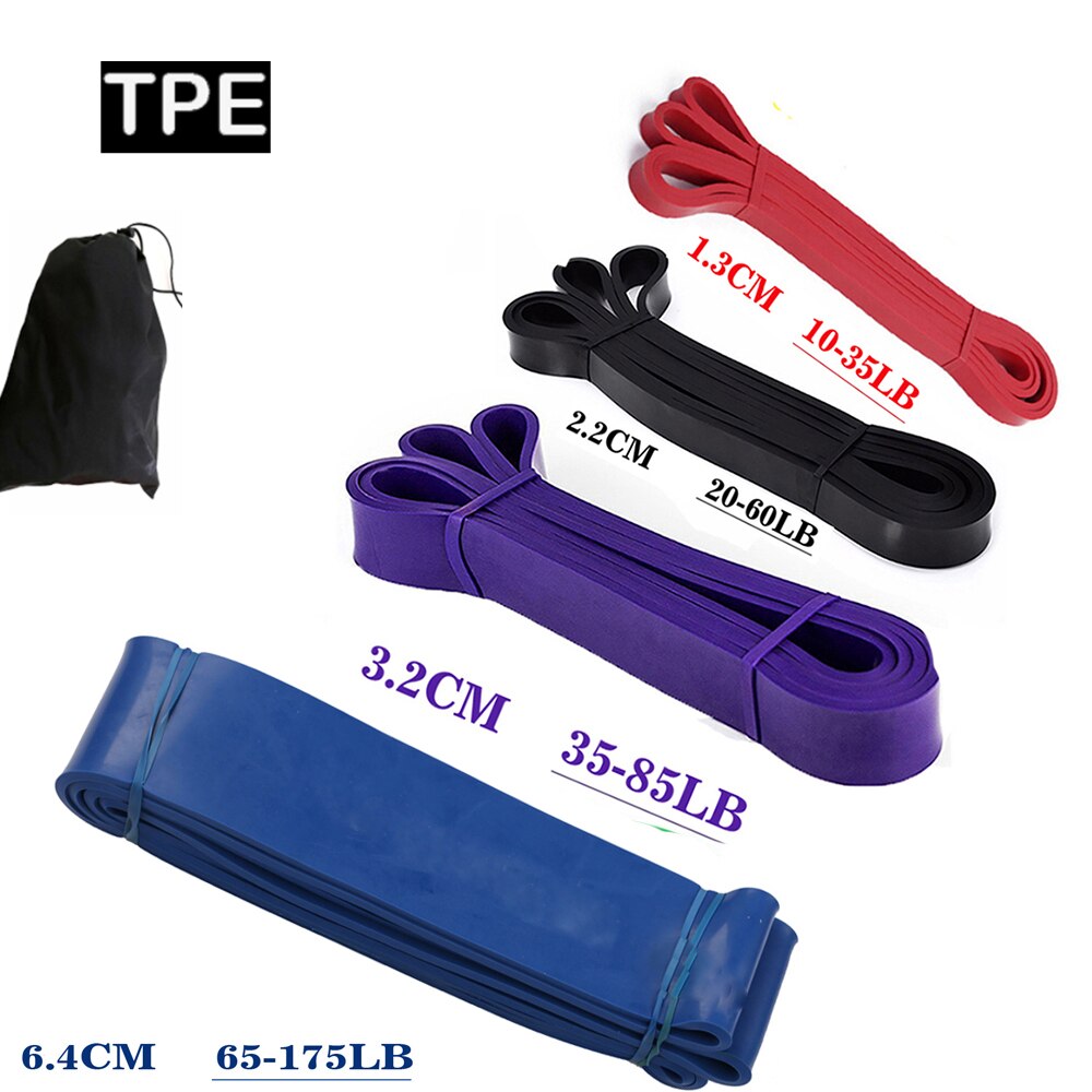 208cm modstandsbånd gummi pull up styrke muskler loop band fitness power expander 41 ": Tpe sæt 4