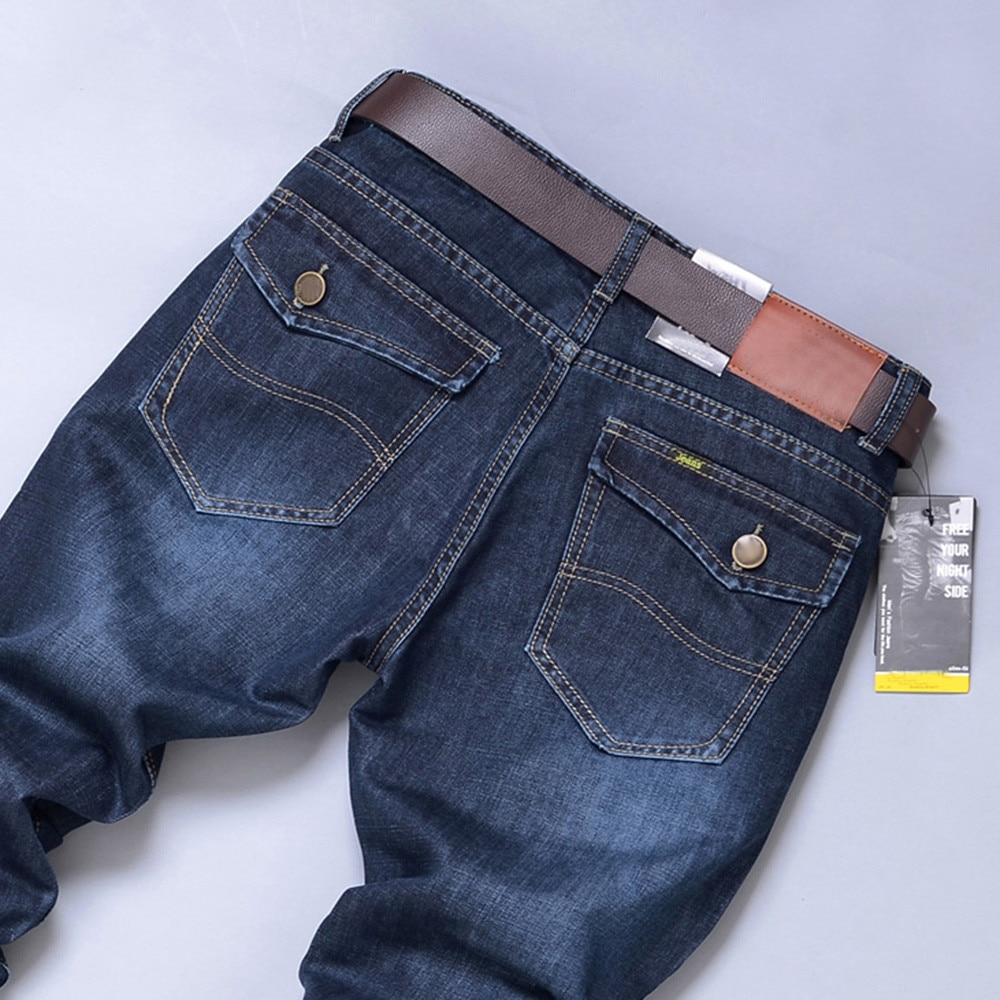 DOUDOULU Men's Casual Autumn Denim Cotton Hip Hop Loose Work Long Trousers Jeans Pants men jeans pants slim fit #30