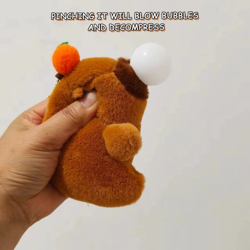 Porte-clés en peluche kaki, queue de vol, Capybara, mignon, poupée en peluche, jouet, pendentif pour sac d'école, , 1 à 20 pièces