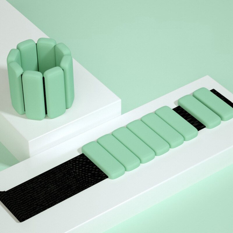 450g*2pcs Running Yoga Dancing Sports Training Fitness Wrist Silicone Bracelet Weight Bangle Bracelet Jogging 11 Color Dynamic: 1 pair green