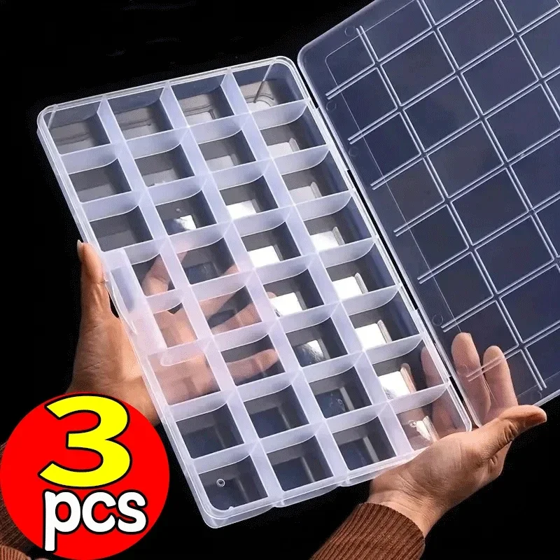 Transparante Plastic Opbergdoos Sieradendoos Compartiment Verstelbare Container Voor Kralen Oorbel Doos Voor Sieraden Rechthoek Dozen Case