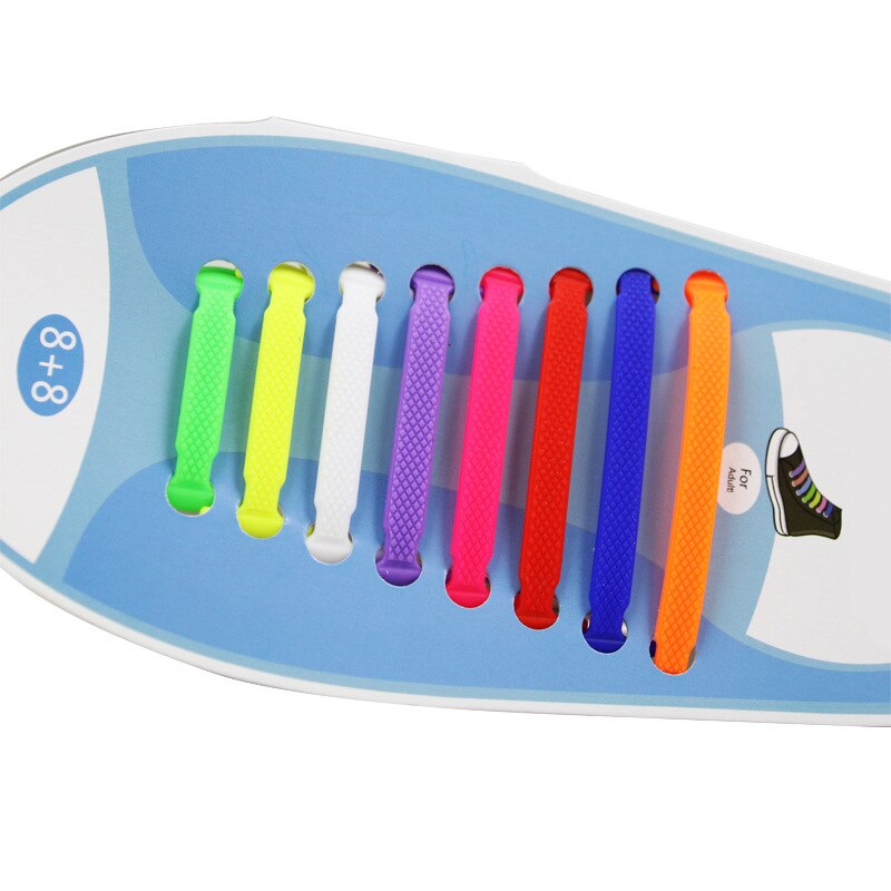 Lacets élastiques en Silicone, 16 pièces, unisexe, sans cravate, chaussures de sport, dentelle rapide