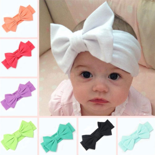 Toddler Girls Kids Headband Baby Girl Big Bow Hairband Headband Stretch Turban Knot Baby Turbans Accessoire red yellow