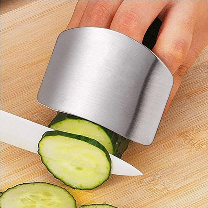 Keuken Gadgets Rvs Finger Protector Verstelbare Finger Guard Groentesnijder Vinger Cover Keuken Accessoires