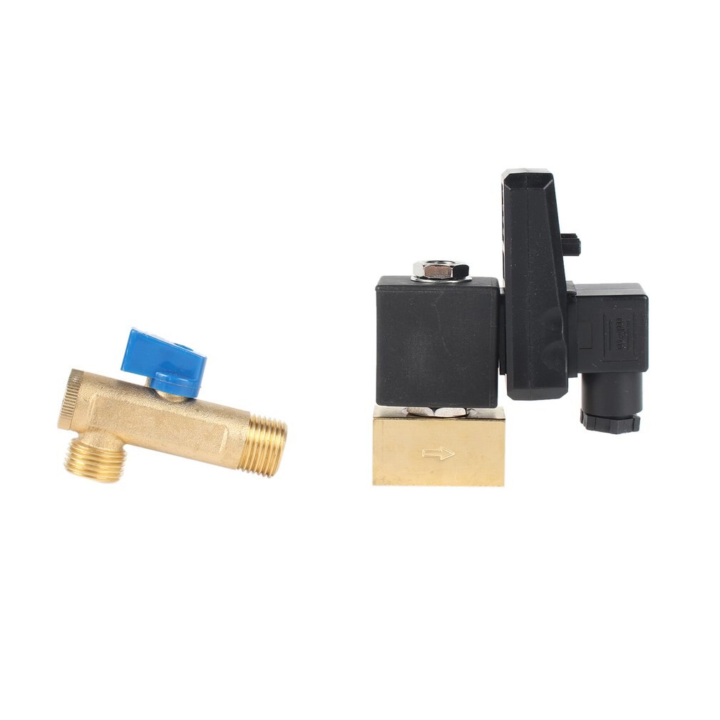 Electronic Drain Valve Timed Gas Tank Automatic Drain Valve 1/2" Port AC 220V 2-way Brass Valve for Air Compressor