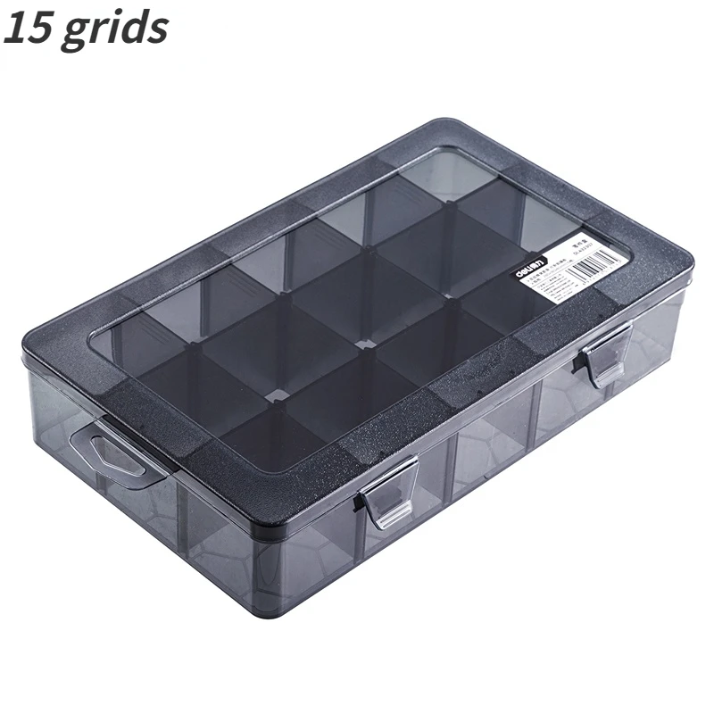 9-24 Grids Adjustable Organizer Storage Container Compartment Plastic Storage Box Component Screw Holder Case Display Container: black
