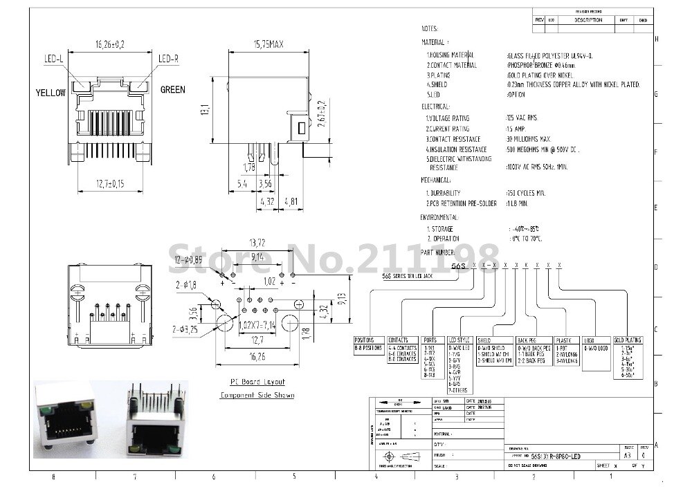 10Pcs/Lot All Copper Rj45 Socket With Lamp With 56Lamp Socket Network Socket 8P8C Shielding Socket