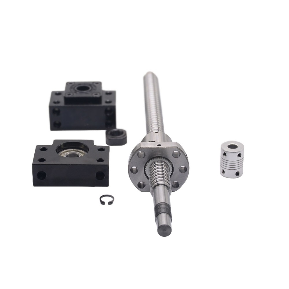 SFU1605 set:SFU1605 rolled ball screw C7 with end machined + 1605 ball nut + BK/BF12 end support + coupler for CNC parts RM1605