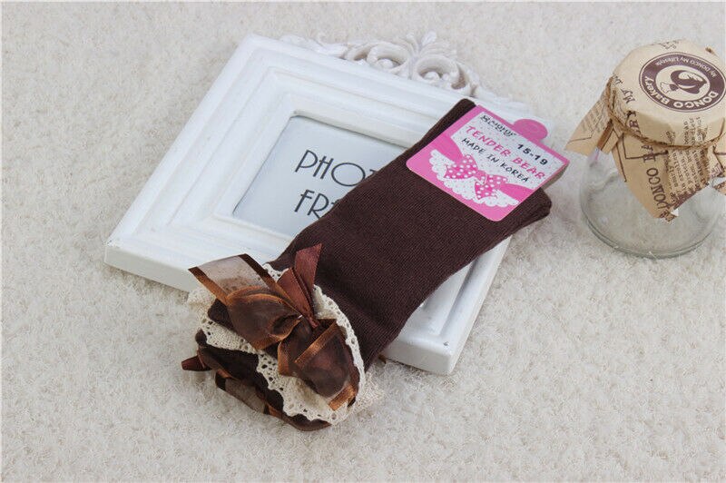 Meisjes baby tutu sokken spaans kniehoge satijnen strik sokken zacht geplooid kinderen 0-6 y: B / 3 to 6y