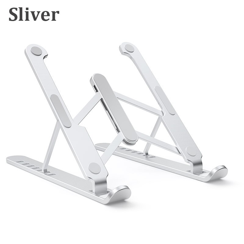 Tragbarer laptopständer aus aluminiumlegierung, faltbarer notebookständerhalter für macbook pro air, lapdesk-computer-kühlhalterung: Silber