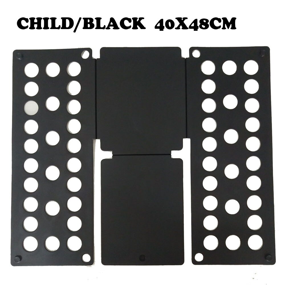 Adult Kids Magic Clothes Folding Board Save Time Quick Clothes Pins T Shirts Jumper Organizer Gadgets for Home Clothes Organizer: CHILD-BLACK