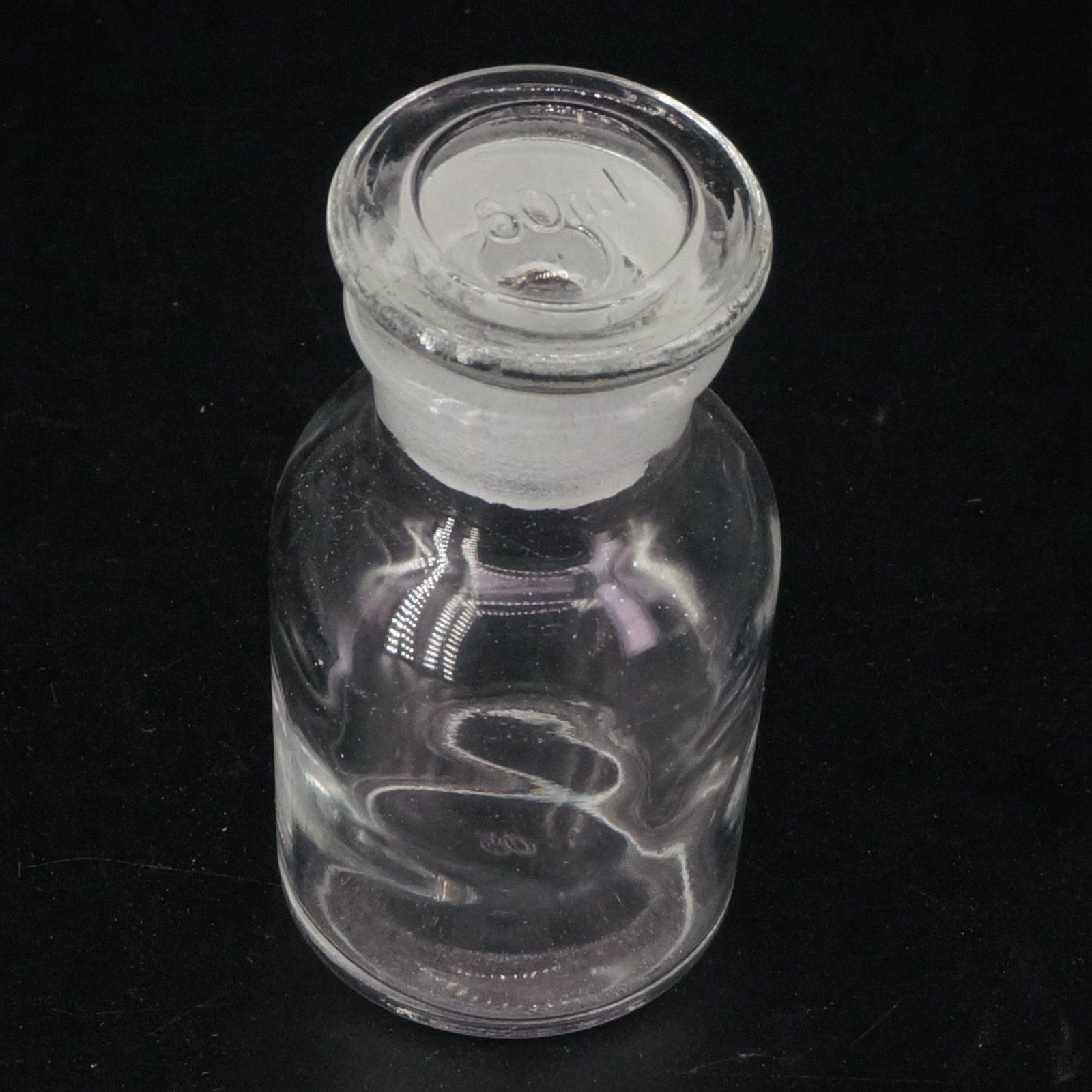 Frasco de vidrio transparente de 60ml, botella de reactivo de amplio volumen, artículos para experimentos químicos