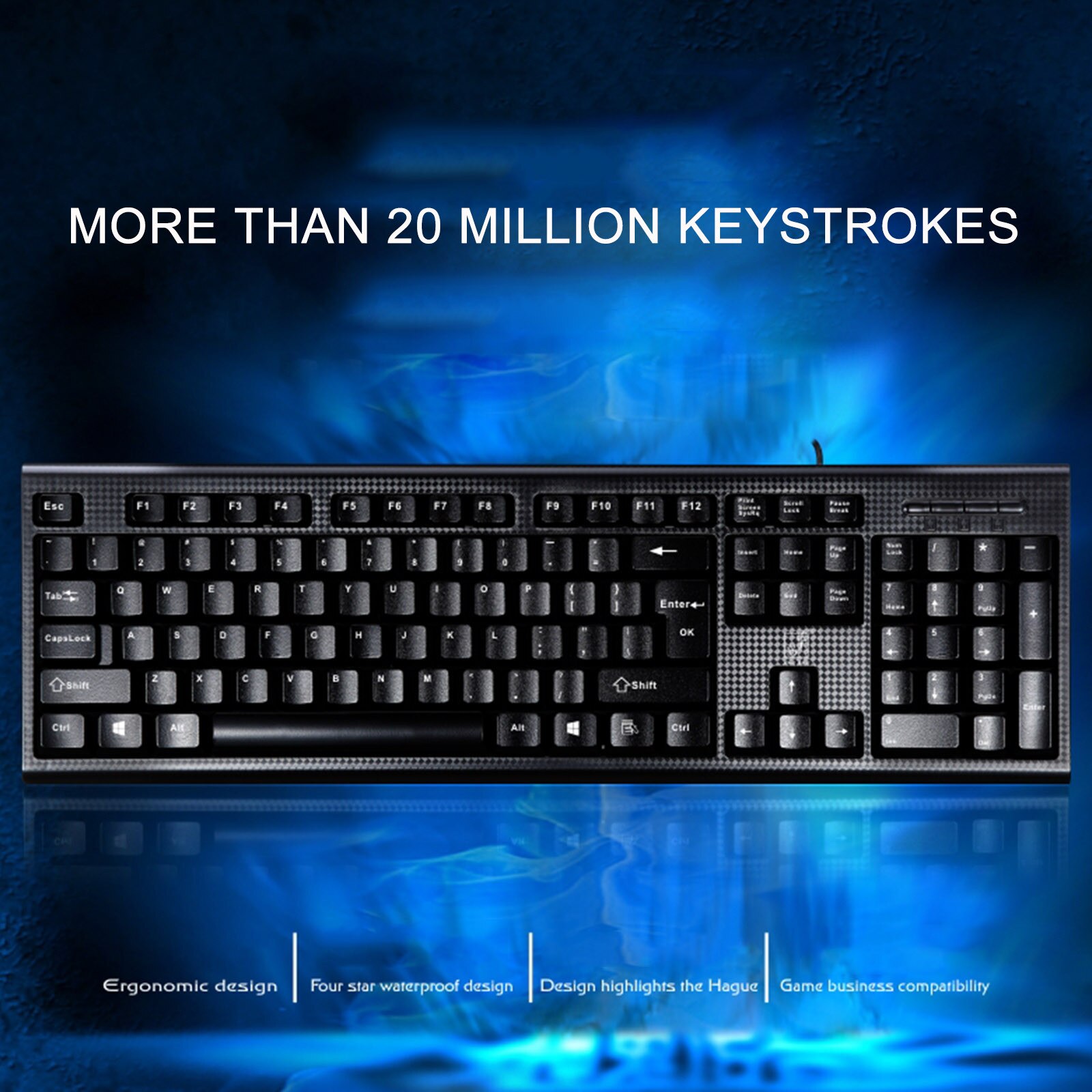 Q9 Cable USB Computer Game Waterproof Single Keyboard Single Backlight Mechanical Green Shaft Game Keyboard Ergonomic For PC La