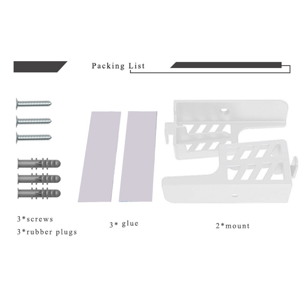 2pcs Adjustable Wall Mount Tablet Holder Universal Phone Frame Stand Bracket Bedroom Storage Support Accessory: White