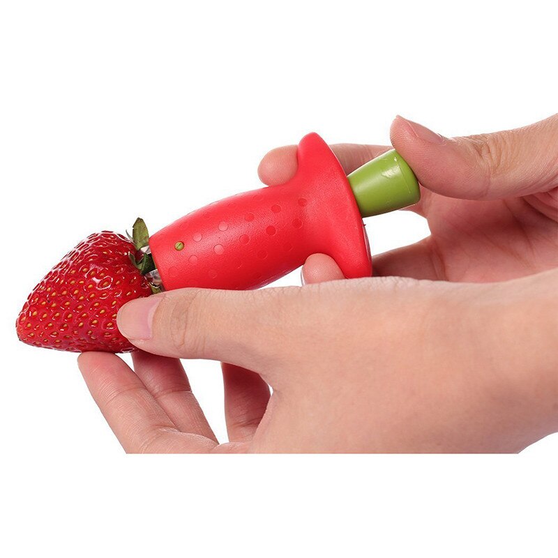 Utensilio para quitar hojas y Frutas de plástico de Metal, utensilio para quitar tallos de tomate, cuchillo para fresas, removedor de tallo, herramienta de cocina