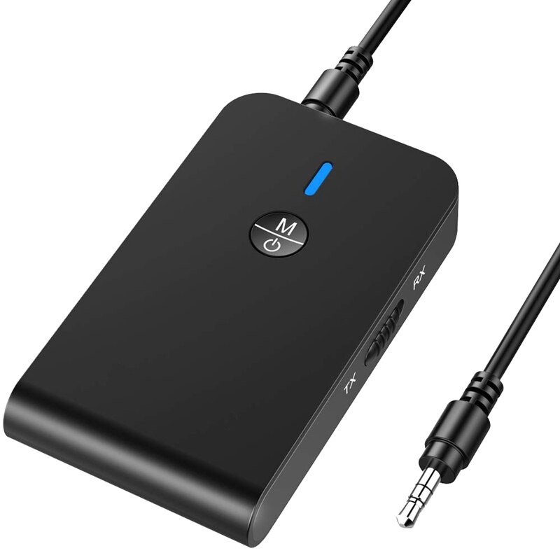 Adaptateur Bluetooth 5.3 Émetteur/Récepteur 2-en-1 - Double Connexion, 13-16h Batterie, AUX 3.5mm TV Voiture