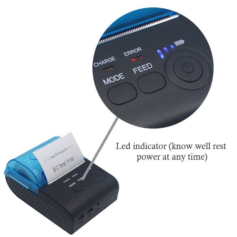 Mini portable pos thermal receipt printer 58mm android bluetooth direct thermal printing machine for mobile office HS-590A