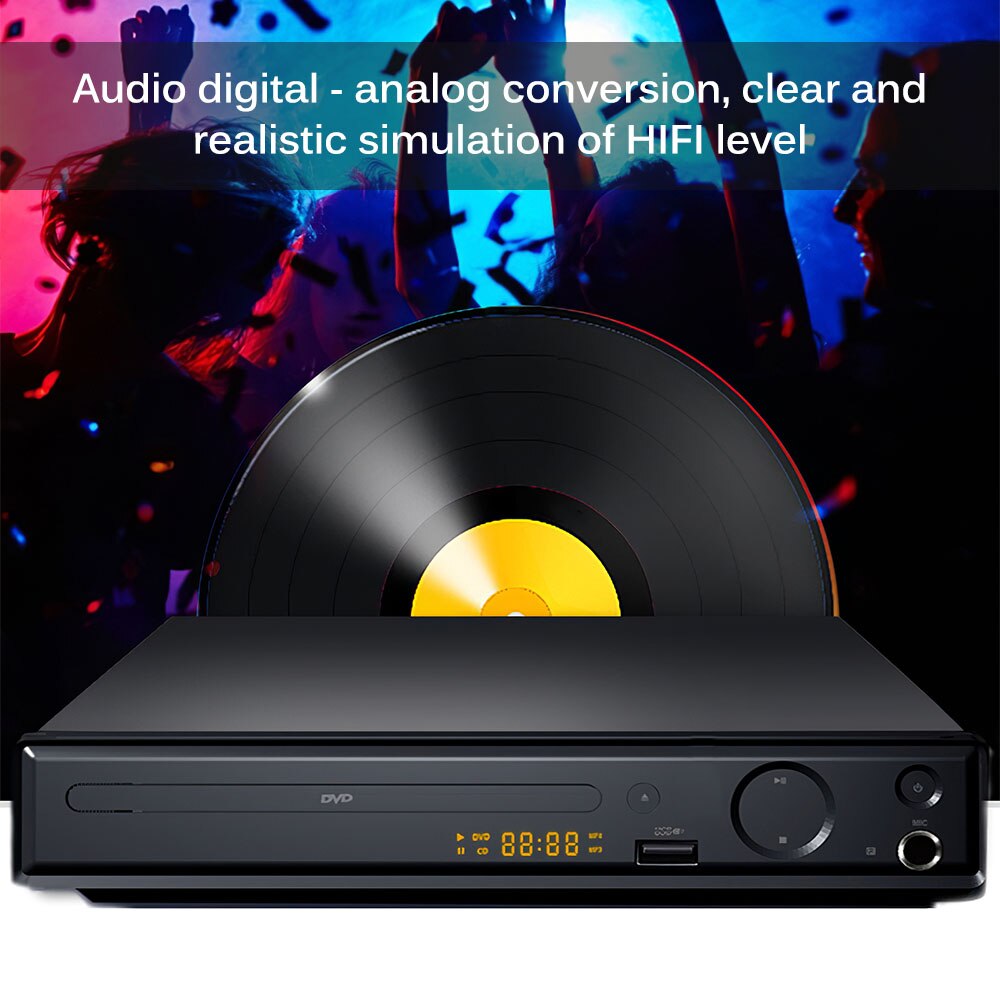 High Definition Plastic Home DVD Players Portable HDMI DVD Player VCD Player Supports U Disk Playback Power Off Memory