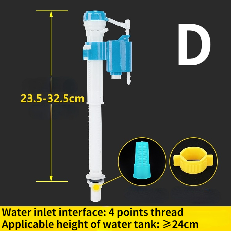 Toilet tank fitting toilet inlet valve drain valve toilet button replacement: D