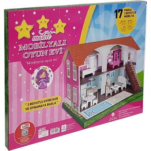 Arnas Toys 3 Size Utility Furnished Game House-17 Piece