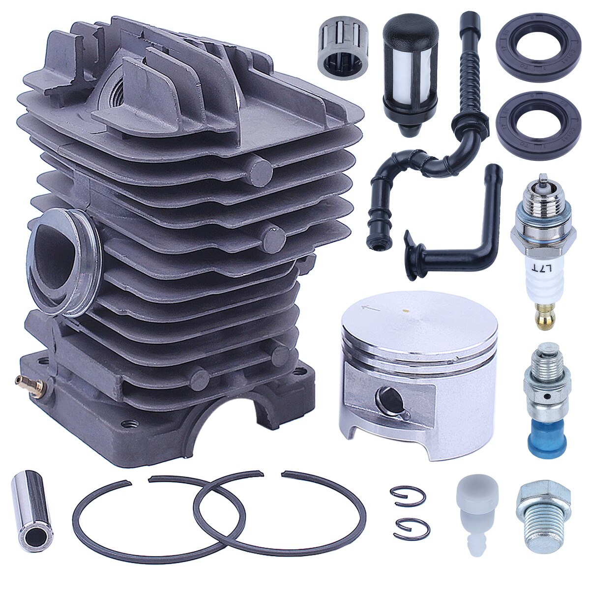 49Mm Cilinder Kit Voor Stihl MS390 MS310 029 039 Kettingzaag Vervangen 1127 020 1216 W Oil Fuel Line Decompressie klep Oliekeerringen