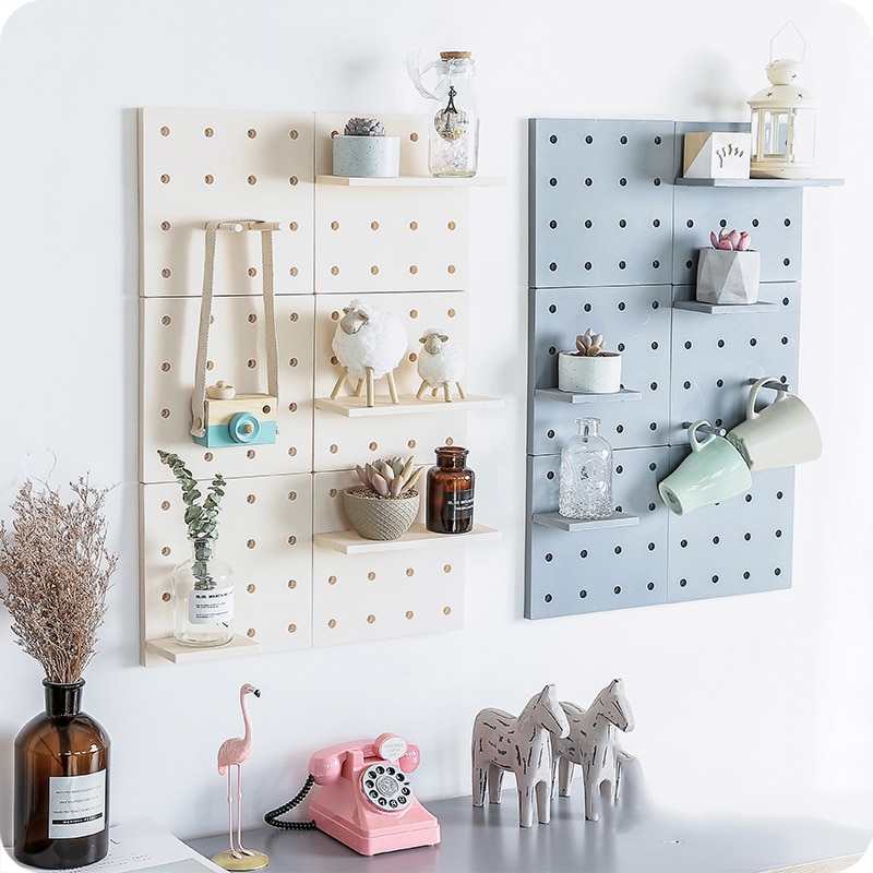Étagère murale auto-adhésive, support nordique, organiseur au mur, décoration pour salon et chambre à coucher