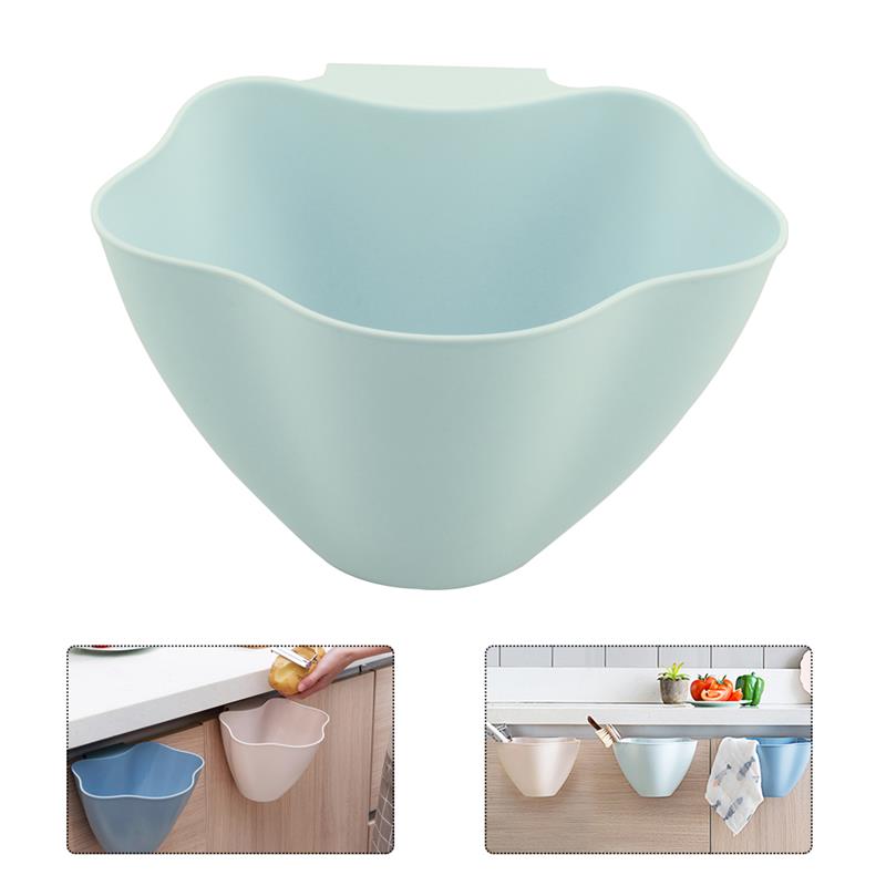 Plastic Kitchen Cabinet Door Hanging Trash Garbage Can Bin Rubbish Container Kitchen Sink Strainers Basket Drain Protector: gray