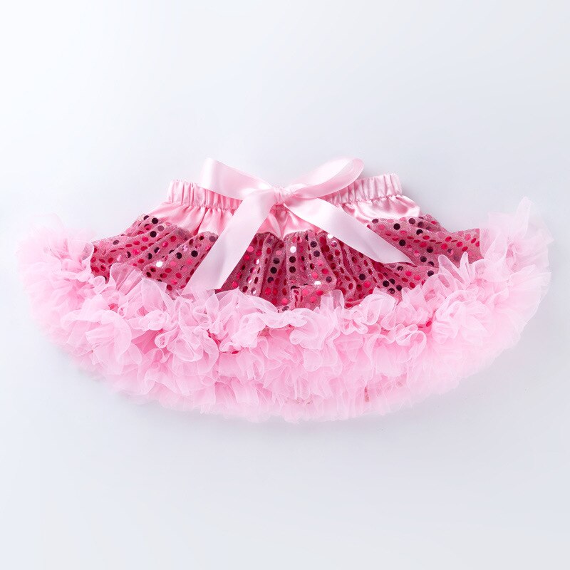 0-2T baby Girls skirt sequin children&#39;s skirt Baby pettiskirt Newborn Skirt: Pink