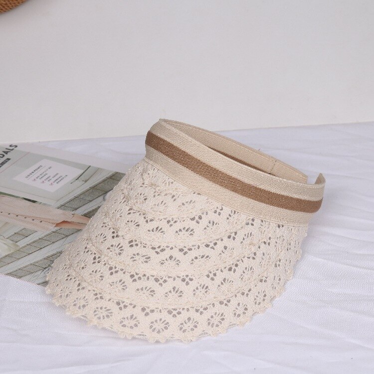 Ladies Sun Hat, Straw Hat, Beach Sun Visor, Lace Hat, Beach Uv Protective Hat, Size Adjustable Hat, Leisure Hat, Traveling Hat