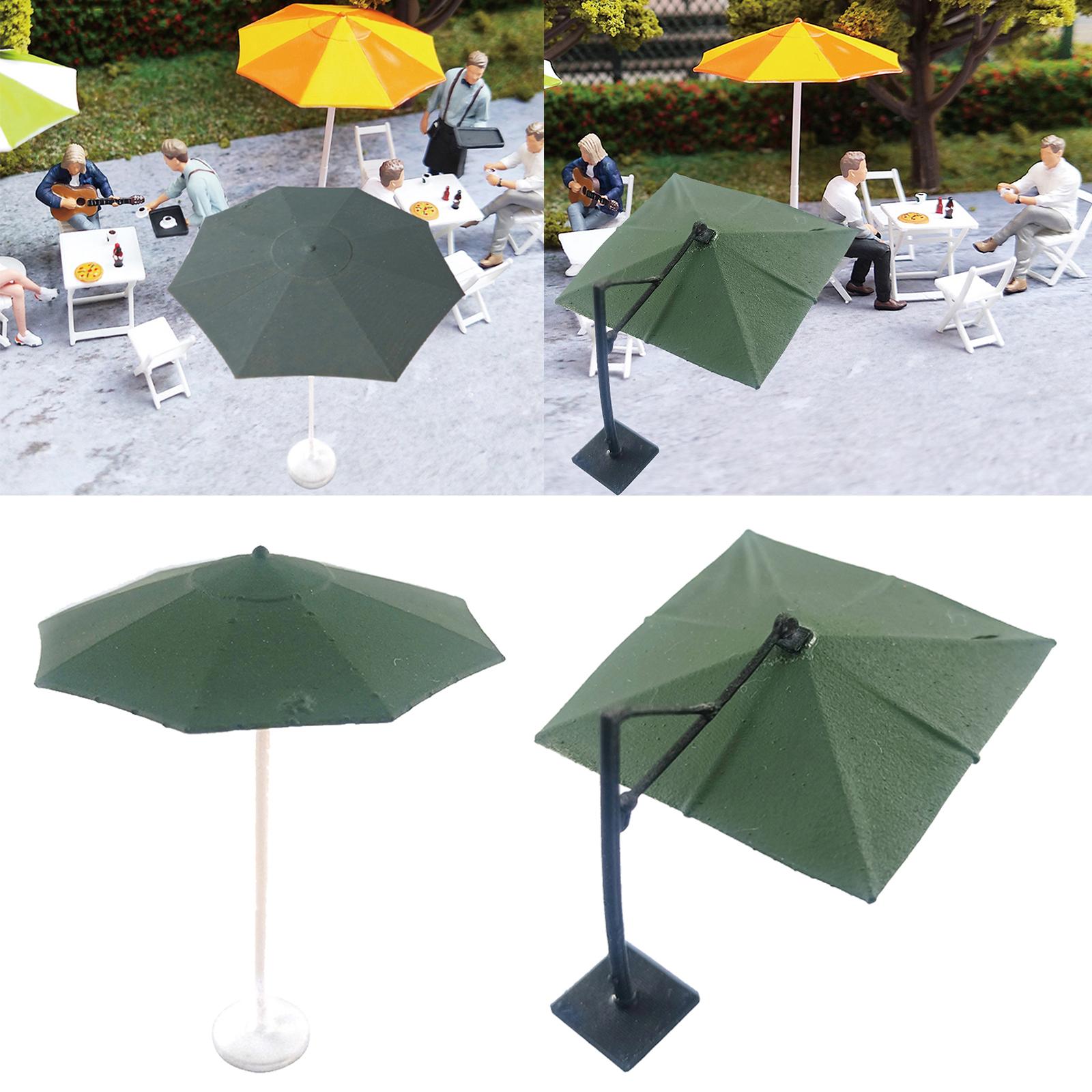 Resin Miniature Umbrella Model Building Scene 1/64 Umbrella Model Diorama Toy for Diorama Street Cafe Dollhouse Decoration