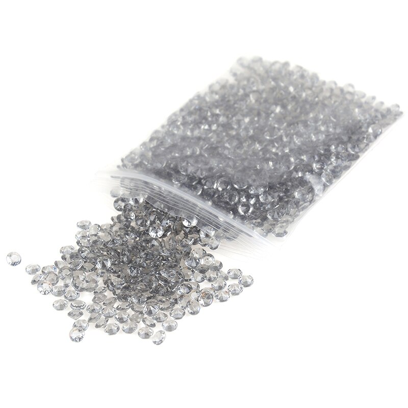 1000 Stks/zak Acryl Crystal Rhinestone Bruiloft Decoratie Diamanten Decoratieve Diy Sieraden Accessoires: grey