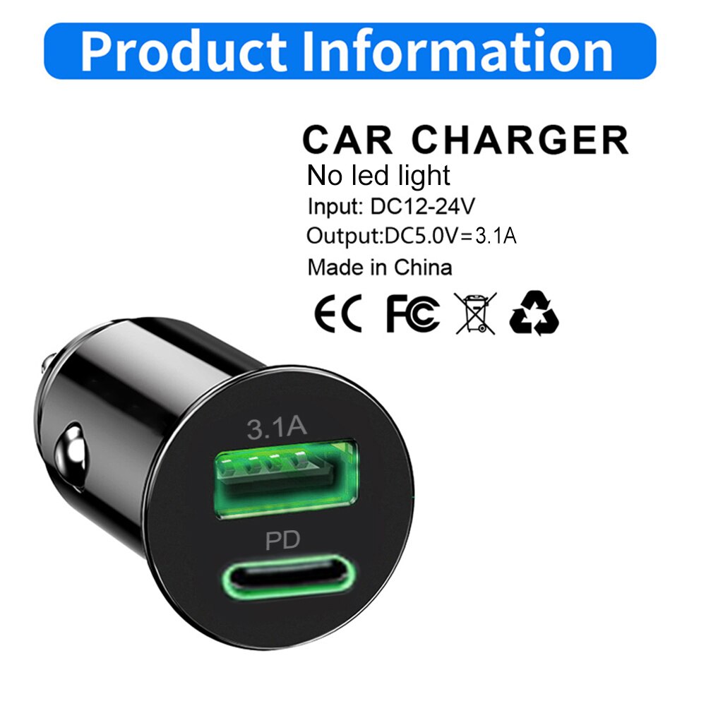 Ładowarka samochodowa USB do iphone 12 11 30W szybka ładowarka 3.0 szybka ładowarka do Xiaomi Auto typ C QC PD 3.0 ładowanie telefonu komórkowego