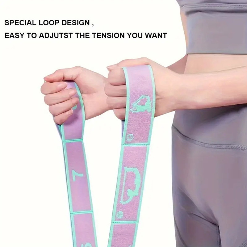 Elastischer Yoga-Stretchgurt mit Schlaufen, Stretchgurt für Ballett, Beinkörper, Stretchband für Yoga, Tanz, Pilates, Gymnastik